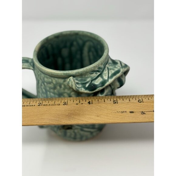 Handmade Art Pottery Green Lizard Mug Unique Ceramic Coffee Cup - Picture 13 of 13